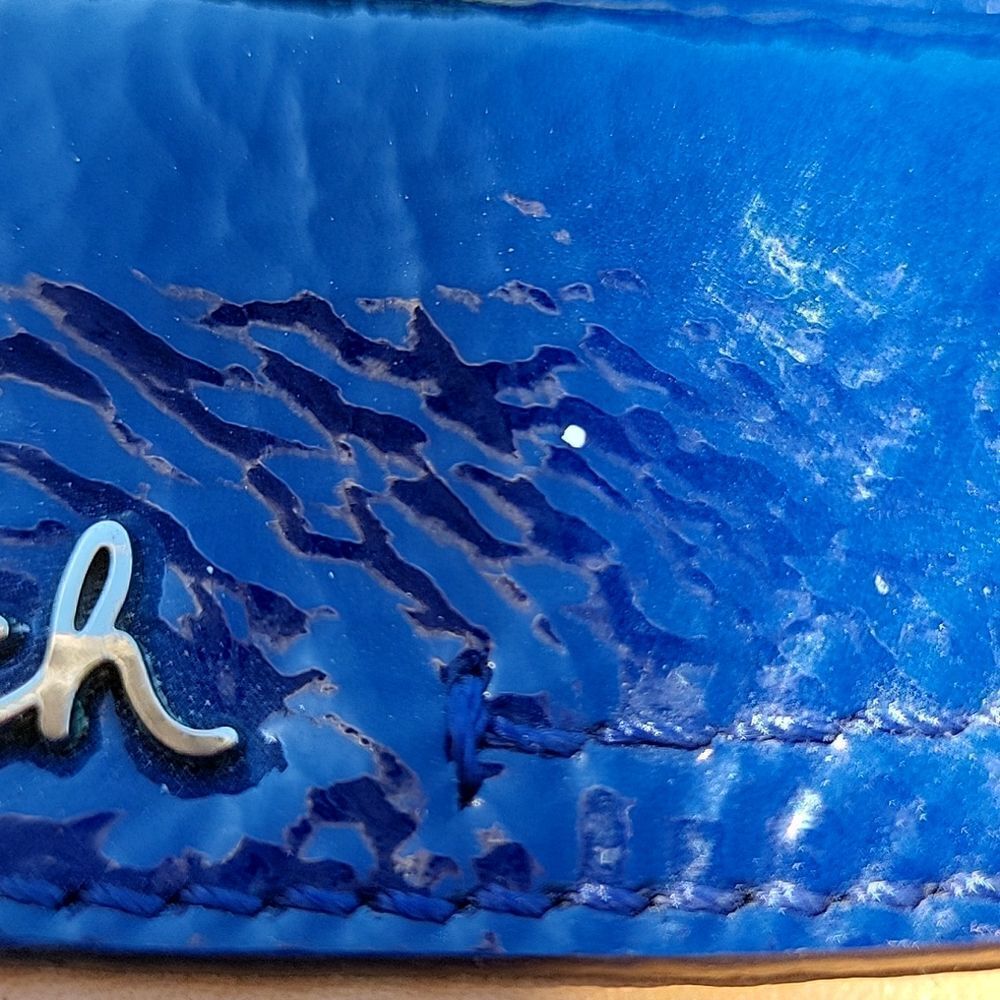 Coach Swingpack Blue Patent Leather Cross Body Bag - Picture 3 of 7